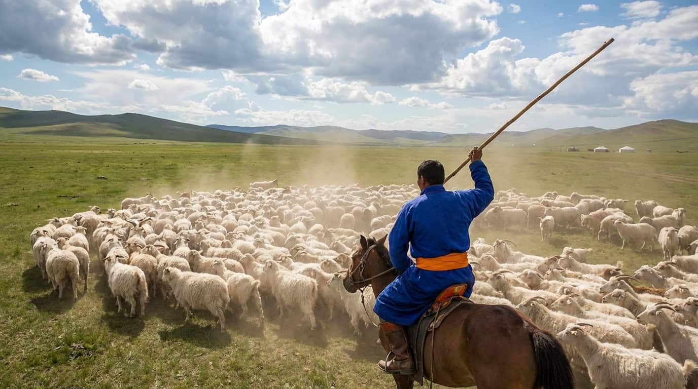 Herding Livestock Across The Vast Steppe