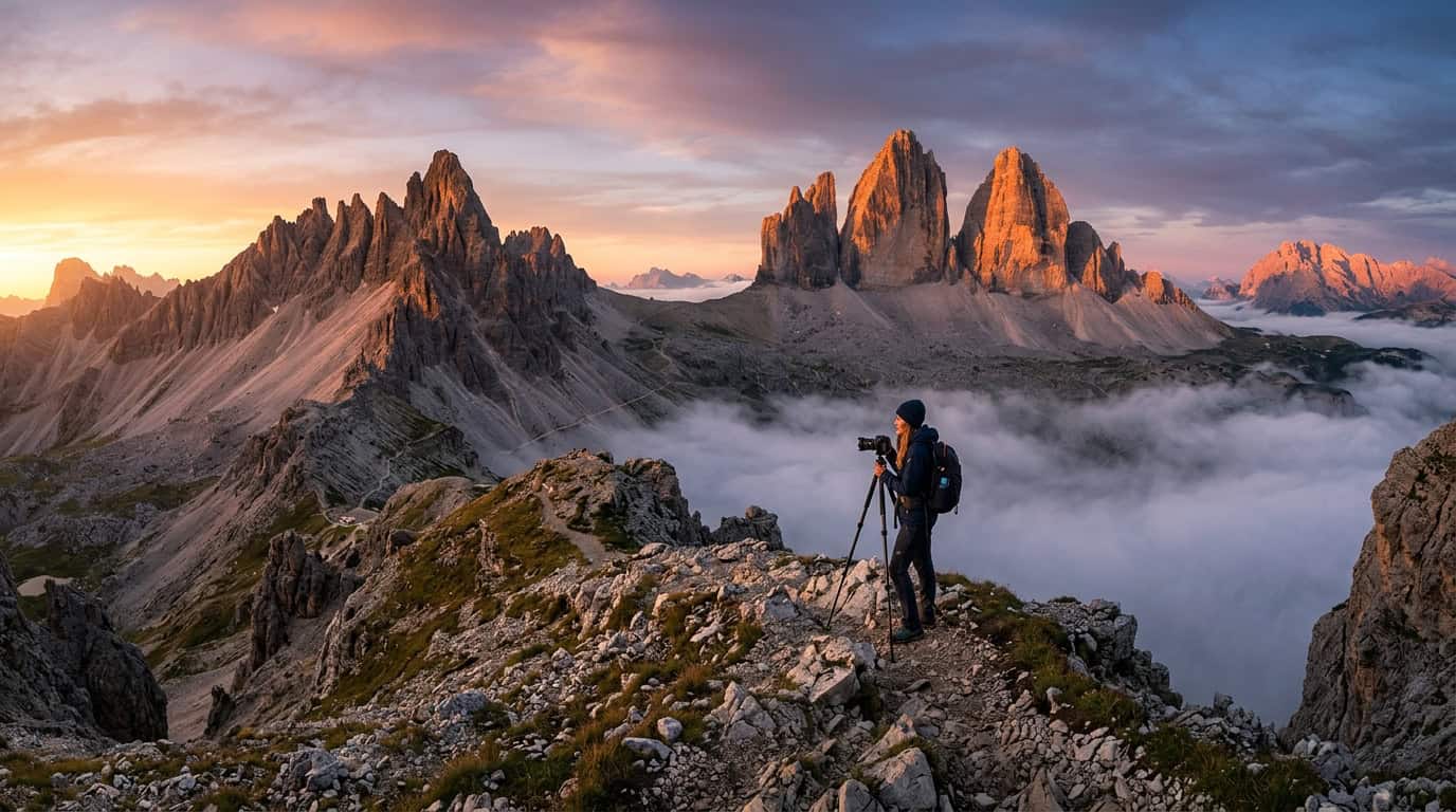 Iconic Peaks Of Tre Cime And Cadini