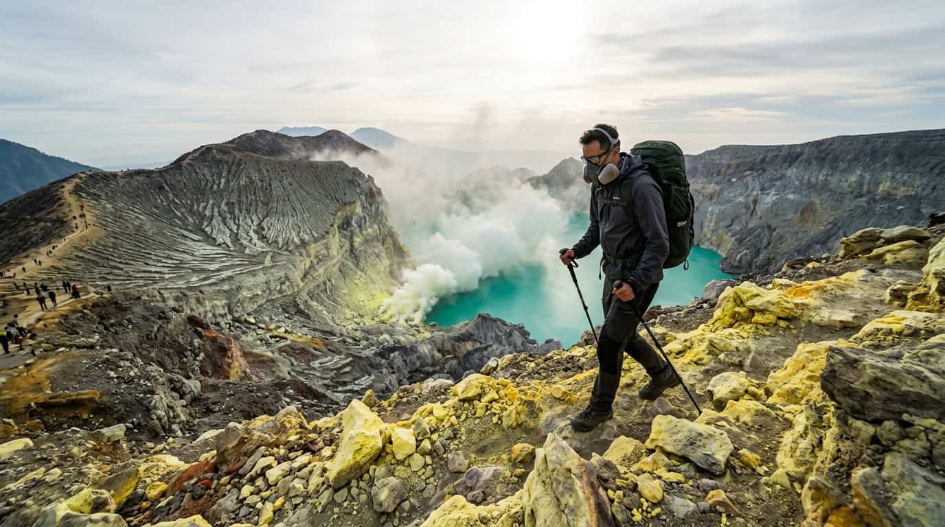 Scaling The Sulfur Trails Of Mount Ijen Without The Blue Fire