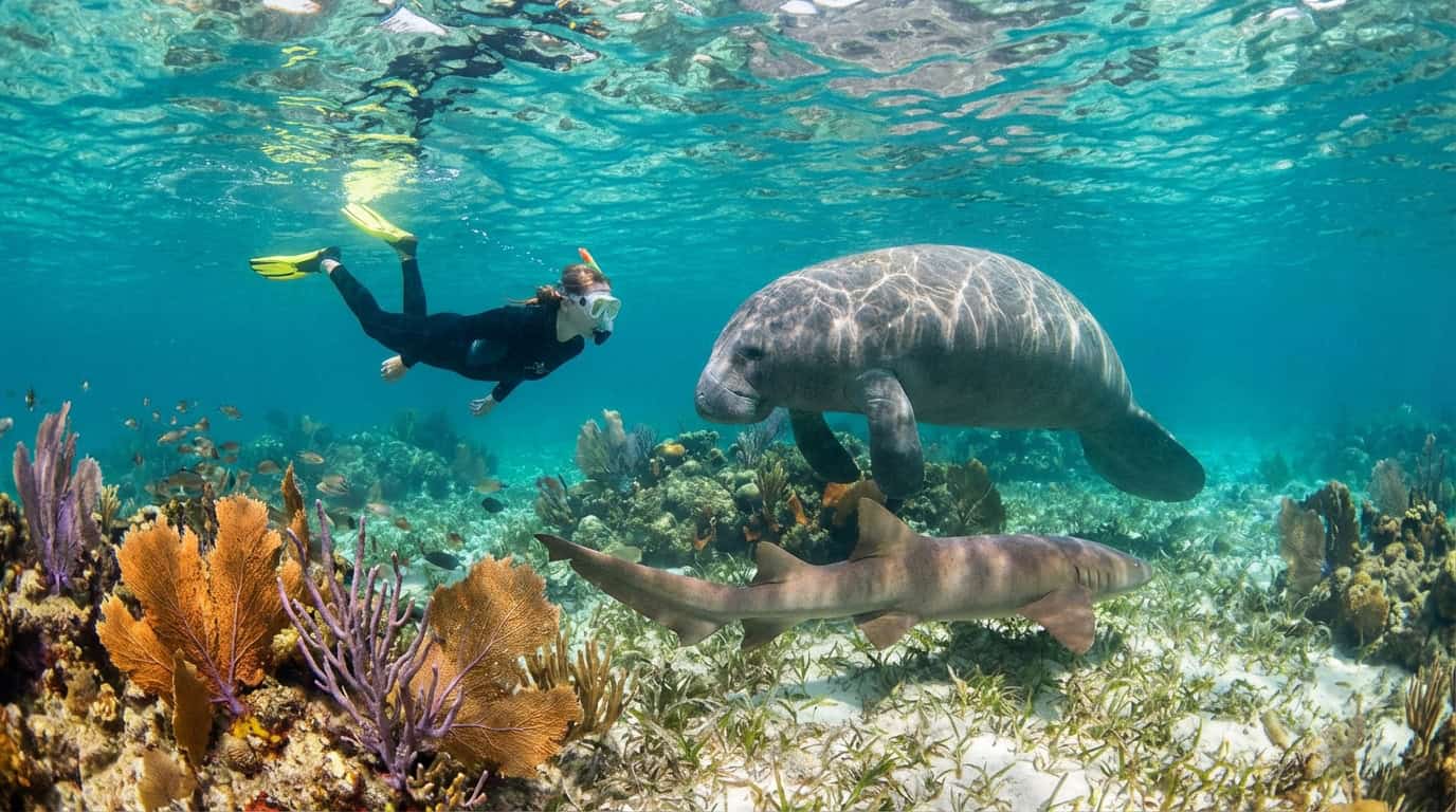 Swimming With Nurse Sharks And Gentle Manatees
