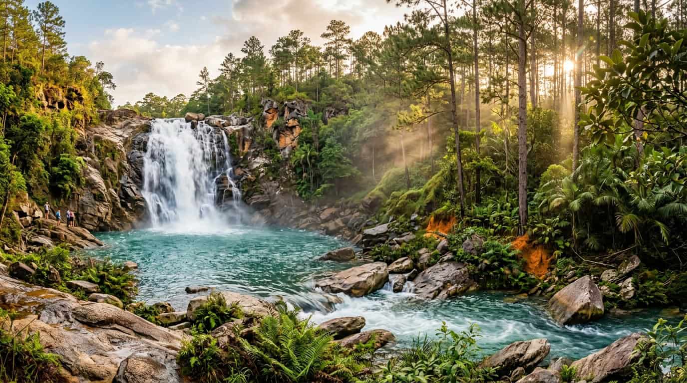 Waterfalls And Pine Forests In Mountain Pine Ridge