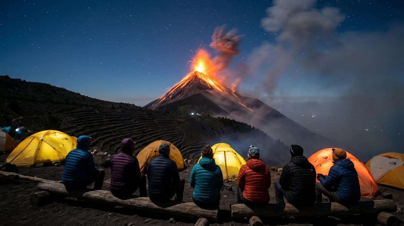 Witnessing Volcán De Fuego Eruptions At Basecamp